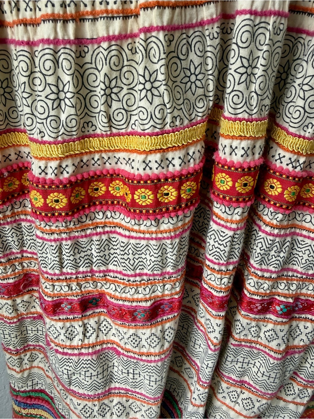 Free People size 6 Boho Vintage Orange cable knit tank top multi striped Dress - Picture 5 of 5